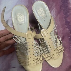 Versace Cream Strappy Sandals